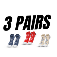 3 Pairs - Red Pair + Blue Pair + FREE Beige Pair